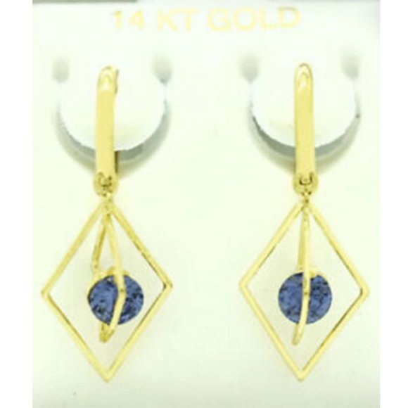 Tanzanite 1.16 Cts Dangling Earrings 14k Yellow Gold